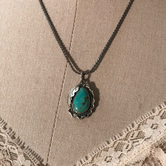 Vintage Jewelry - Vintage 925 sterling turquoise necklace